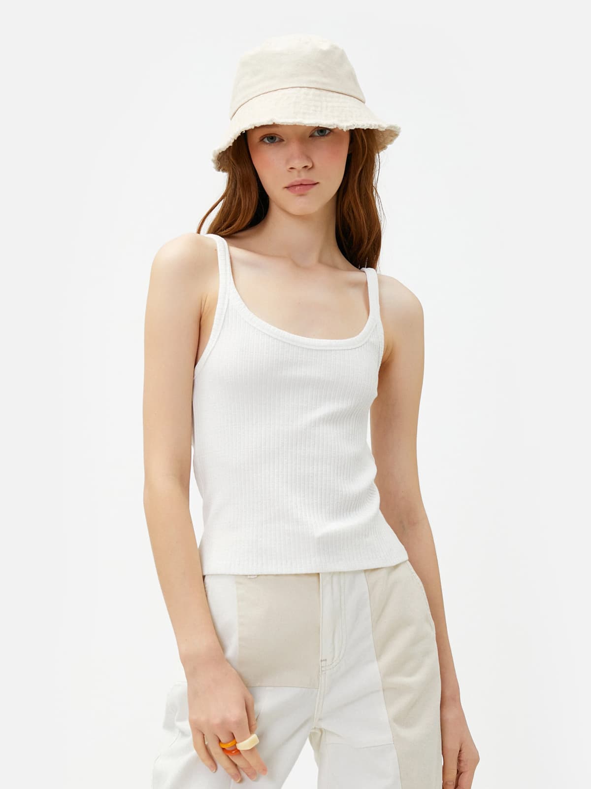 Plain Cotton Undershirt - Wide Neck