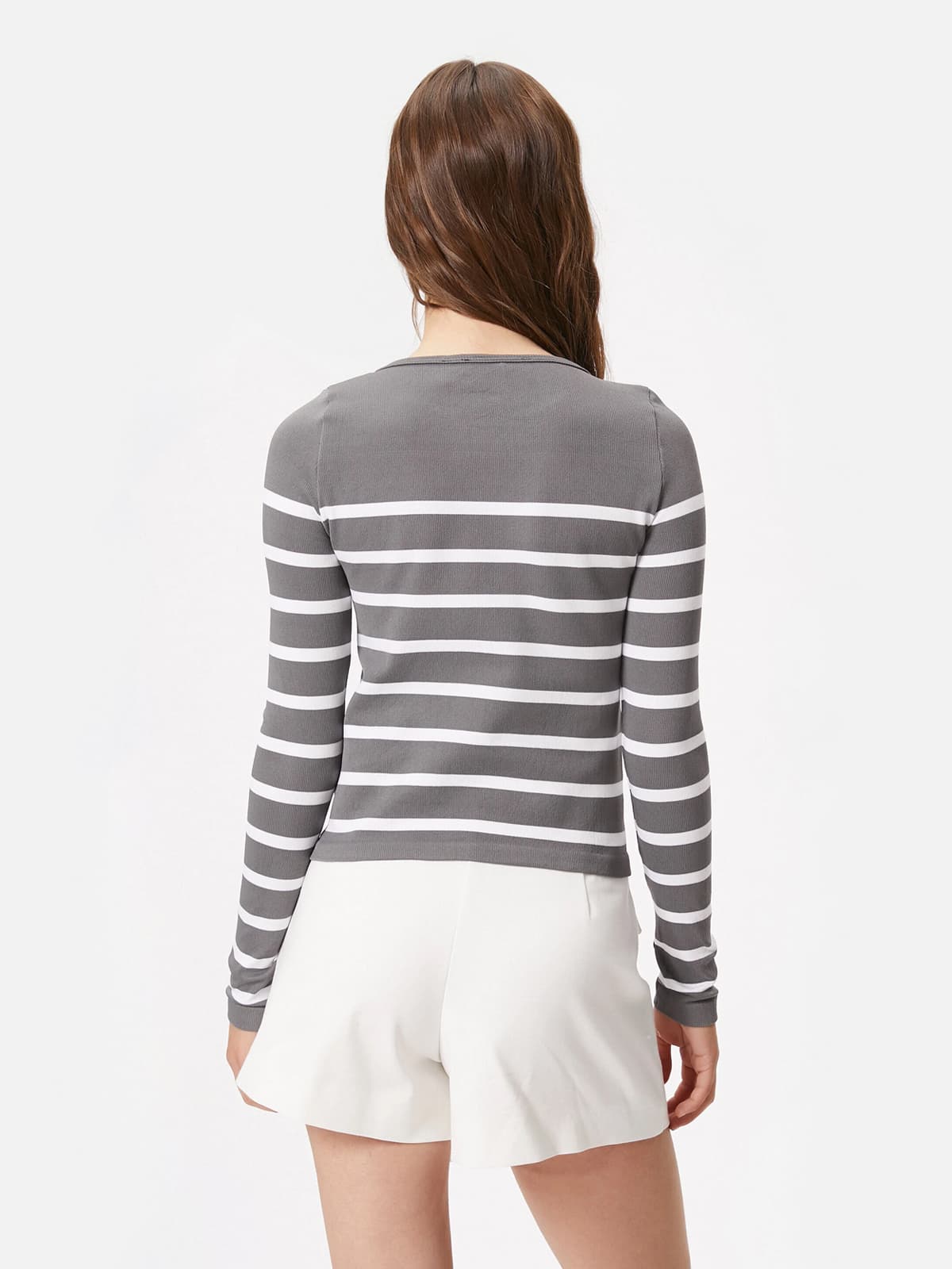 Cotton Long-Sleeve Striped T-shirt
